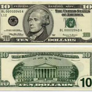 US $10 Dollar Bills